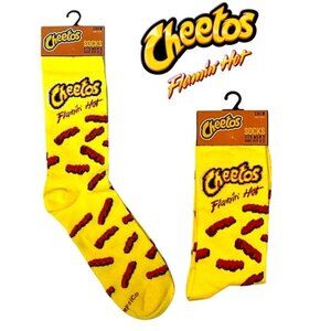 Socks Cheetos Flaming Hot Novelty Mid Calf Shoe Size Women 7-13 Unisex Men 6-12